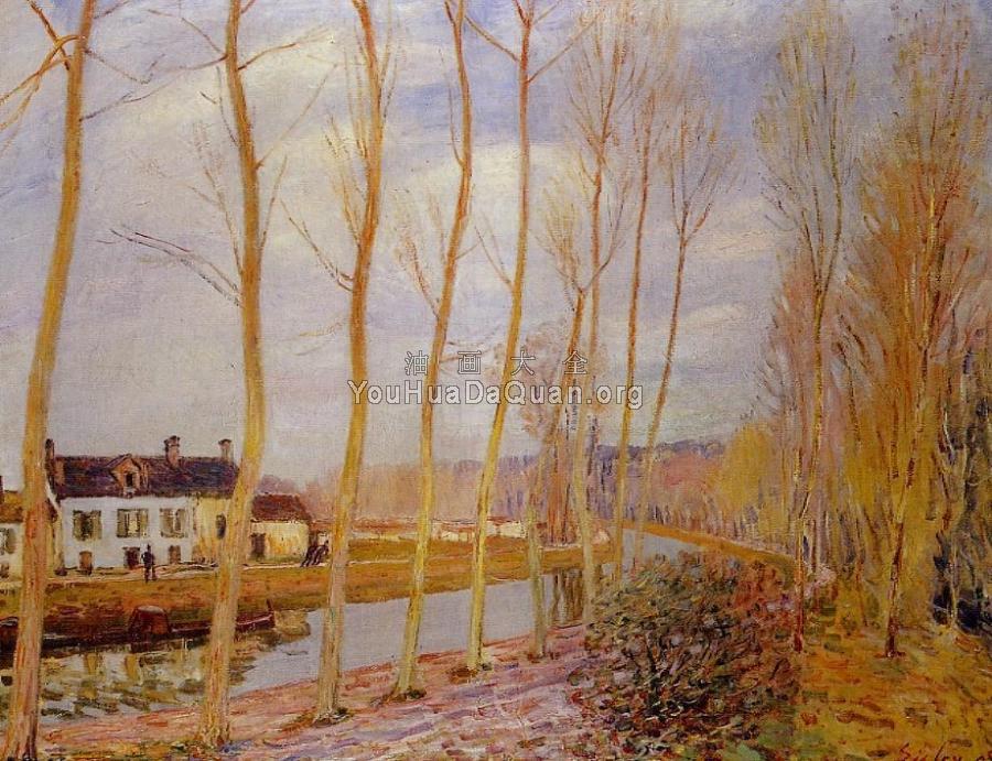 The Loing Canal at Moret - 阿尔弗莱德·西斯莱